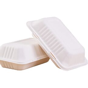 100 Pack Eco-Friendly and Disposable Clamshell Take Out Food Containers - 6x9 Inches, Deli Containers with Lids, Reusable Meal Prep & Bento Box, Food Storage To-Go