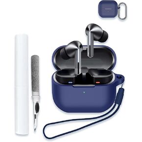 Case for Samsung Galaxy Buds 3/Buds 3 Pro AI True Wireless Bluetooth Earbuds, Soft Silicone Protective Portable Scratch Shock Resistant Shell with Cleaner Kit & Carabiner & Lanyard，Black