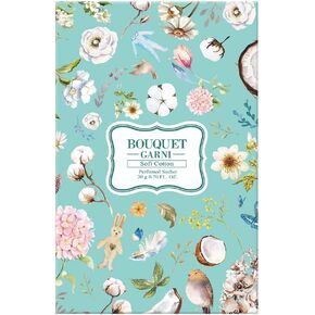 BOUQUET GARNI Sachet Mini Soft Cotton Scent - Long Lasting Rich Fragrance - Room and Closet Deodorizer Freshener for Home - Closet Odor Eliminator - Silk Layon Overlaid Packing Tech - 10 Count 2.3g Ea