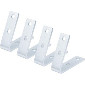 4 PCS 4 Hole Closed 60 Degree Corner Angle for 1-5/8" Strut Channel, Accept 1/2" Bolt, Galvanized Steel Angle Bracket Connector, Thickness 5.8mm