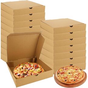 30 Pack Pizza Boxes, 7.3 x 7.3 x 1.6 Inch Small Pizza Boxes Corrugated Cardboard Boxes, Kraft Pizza Boxes, Reusable Pizza Box for Mini Pizza,Cookies Cake, Food