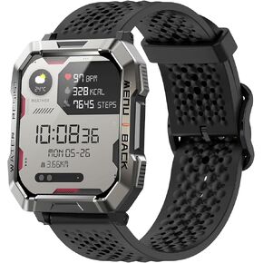 Compatible with Blackview Smart Watch bands, 20mm, 22mm Newest Desgined Silicone band with Metal Buckle Compatible with IOWODO W60, R30 Pro, R50, Compatible with Blackview W60, R30 Pro, R50 Smart Watch