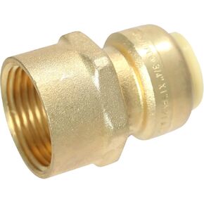 1 PIECE XFITTING 3/4" PUSH FIT X 1" FEMALE NPT/FNPT ADAPTER, CERTIFIED TO NSF ANSI61 - BRASS, PLUMBING FITTING FOR COPPER, PEX, CPVC
