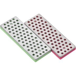 PATIKIL 70mm Fine/Extra-Fine Ski Snowboard Diamond Stone, 2 Pack Ski Edge Sharpener Diamond Edge Files Snowboard Whetstone, Fuchsia/Green