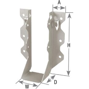 Mitek USP Structural-Connectors JL26 Face Mount Joist Hanger, Light-Capacity 20 Gauge, G90 Galvanizing Finish Steel, 2 x 6 Joist Dimensional Hangers, 50 Count