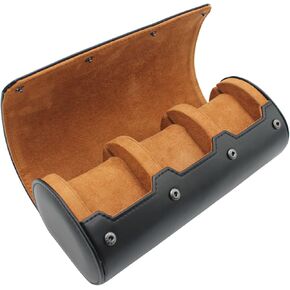 Watch Travel Case Portable Organizer - Luxury Watch Roll Travel Box Recycled Leather Watch Storage and Display for Men and Women (WCASE-3-VintageBROWN)