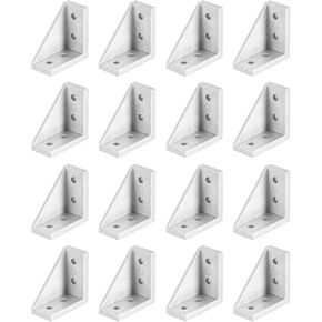 uxcell 16Pcs Inside Corner Bracket Gusset, 38x38x18mm 2040 Angle Connectors for 2020/2040 Series Aluminum Extrusion Profile Silver