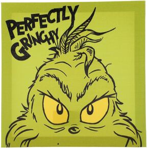 Bioworld The Grinch Perfectly Grinchy 9" x 9" Green Canvas Wall Art Decor