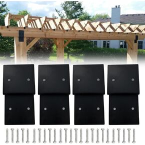 12.5" x 5" Z-Shape Brackets,Heavy Duty Steel Brackets for Wood Post to Beam Support,Double Angle Channel Profile Corner Brace for Wood Shelves Fixing Lumber Connector Pergola Brackets(4Pack)