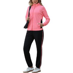 Marvmys Color Block Tracksuit for Women 2 Piece Outfits Fall Sweatsuits Zip Up Jogging Suit Long Sleeve Jogger Lounge Sets in Saudi Arabia