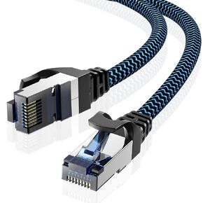 Cat8 Ethernet Cable 10 ft 1-Pack, High Speed 40Gbps 2000MHz Internet Cable Braided Shielded S/FTP LAN Network Cable RJ45 Connector Compatible with Router, Modem, Laptop, PC, Gaming