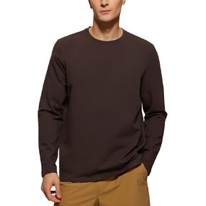 CRZ YOGA Fleece Crewneck Sweatshirt for Men Long Sleeve Breathable Workout Casual Pullover Basic Sweatshirts
