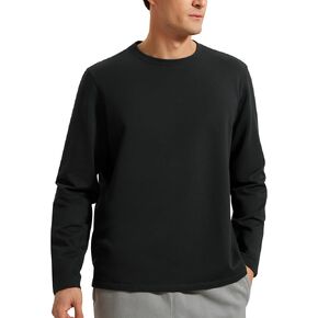 CRZ YOGA Fleece Crewneck Sweatshirt for Men Long Sleeve Breathable Workout Casual Pullover Basic Sweatshirts in Saudi Arabia