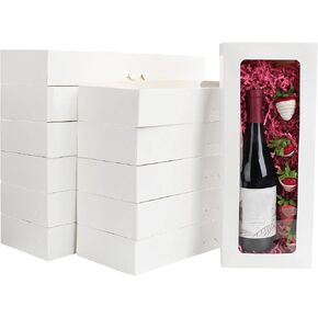 Small Cookie Boxes with Window - 30pk 16x6.5in Narrow White Pastry Boxes for Chocolate Strawberries Desserts