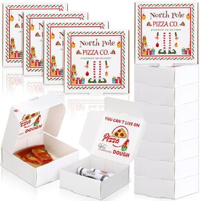 Cunno 60 Pcs Mini Pizza Money Box for Cash Funny Money Holder Gift Wish Gift Card Box for Party Surprise Cash Gifts Money Holder(Christmas)