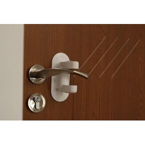 Door Lever Lock Child Proof - Pack of 4 Child Safety Door Locks for Lever Handles Prevents Toddlers From Opening Doors - Easy Operation for Adults Lever Door Child Lock to Baby Proof Doors