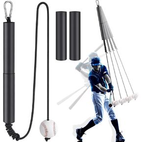 TOBWOLF Baseball Softball Hitting Trainer, Batting Swing Trainer for Baseball & Softball, Baseball Training Aid for Hitters, Softball Batting Aids System, Combines Tee & Front Toss Into One Easy Drill