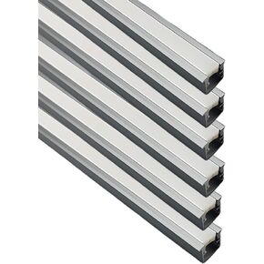 JARBIH 10PACK 1M Led Aluminum Profile, 10x10mm U Type Aluminum Channel Diffuser with Milky Silicone Cover, Kitchen Cabinet Closet Lamp LED Strip Shelf Light Channel Holder(Black)
