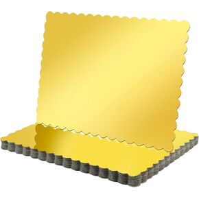 12 Pcs 19 x 14 Inch Rectangle Cake Boards Greaseproof Gold Half Sheet Large Cake Boards Cardboard Corrugated Single Wall Cake Pad for Dessert Base for Cake Pizza
