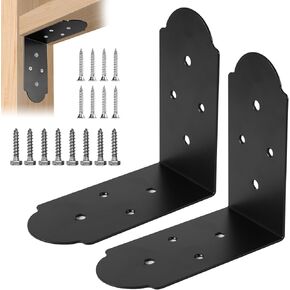 3" L Right Angle Bracket, 2 Pcs Heavy Duty Corner Brackets Carbon Steel Tie Plate Connector Braces for Timber, Furniture, Wood Support