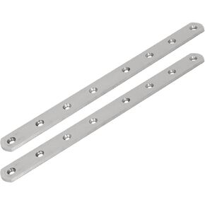 uxcell 295mmx25mmx4mm Stainless Steel Straight Flat Fixing Mending Plates Brackets 2pcs