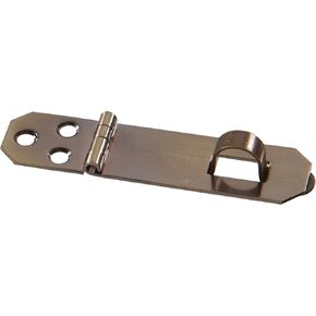 Hillman 852401 3/4 x 2-3/4" Solid Brass Decorative Mini Hasp - Antique Brass Finish 1-Pack
