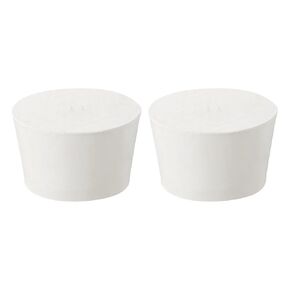 uxcell 2Pcs Solid Rubber Stoppers, White 11# Tapered Lab Plugs Lab Seal Tube Stopper Plug for Industry and Laboratories, 56x46x34mm