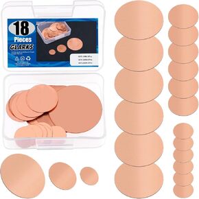 Glarks 18pcs T2 Pure Copper Sheet 0.8/1.2/2 X 0.02’’ Copper Metal Round Plate Copper Metal Sheet Copper Plate Circle Gasket Circular Blank Metal Sheet Copper Disc for Crafts, Electrical Repairs in Saudi Arabia