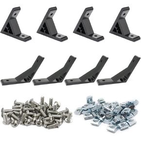 4Pcs 45deg, 4Pcs 135deg 1010 Angle Bracket 1" x 1" 10 Series Aluminum Extrusion 45 Degree Joint Connector Brace for Slot 45° Corner Joiner 135deg 1020 1 Inch Extruded Aluminium Profile