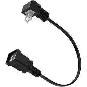 1ft Power Extension Cord 2-Pack, BolAAzuL 2-Prong Short Black Power Extension Cable for NEMA 1-15P to NEMA 1-15R, Male to Female, Non-Polarized for Christmas Lights