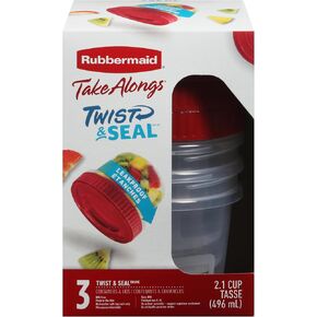 Rubbermaid, Take Along Twist&Seal 2CP, 3 Count