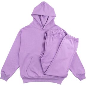 RIFLESSI Men's Women's Premium Heavyweight 100% French Terry Cotton 2 Piece Hoodie Pullover Jogger Sweatsuit Tracksuit Set