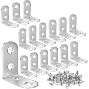 20 قطعة من الأقواس الصغيرة، 1.57 × 1.57 بوصة (40 × 40 مم) دعامات زاوية معدنية من الفولاذ المقاوم للصدأ، دعامة زاوية قائمة للأثاث الخشبي، مع 80 قطعة براغي in Kuwait