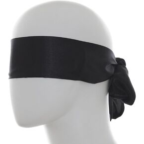 Black Silk Satin Eye Mask Adjustable Blindfold Soft Satin Eye Covers Long Ribbon Sexy Costume Accessories for Sleeping Relax