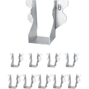 QWORK LU24 20 Gauge Steel Joist Hanger with 2" X 4" Joist for Wood, 10 Pack