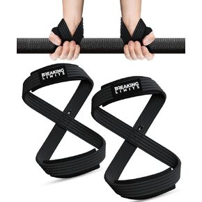 BREAKING LIMITS Figure 8 Lifting Strap - Deadlifting Straps for Men & Women - Gym Lifting Straps Figure 8 for Powerlifting, Strongman, Weightlifting & Deadlift