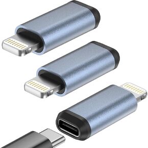 USB C Type C to Lightning Adapter, [3Pack] 1.8-2.2A 15W Fast Charging Lightning to USB Type C Cable Adapter Support Data Sync, iPhone 14/13/12/11/pro/mini/iPad/Airpods Compatible, Not for Audio/OTG