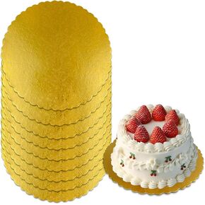 25 PCS 8 inch Gold Cakeboard Round,Small Disposable Cake Circle Base Boards Cake Plate Round Coated Circle Cakeboard Base