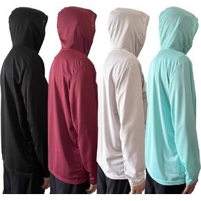 Men Sun Protection Breathable Fishing Hiking Long Sleeve Workout T-Shirts with Hood