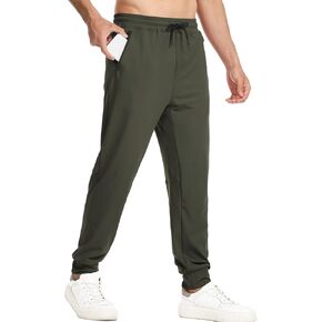 Surenow Men's Workout Athletic Pants Running Lightweight Lounge Gym Sweatpants for Men Track Casual Pant with Zipper Pockets