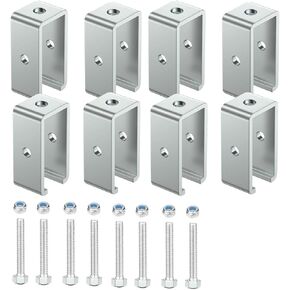 8PCS Channel Trolley Track Hanger Bracket,Intermediate Support Hanger Bracket for All 1-5/8" Strut Channel,Heavy Duty Track Joiner Support Bracket