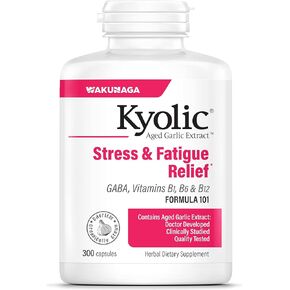 Kyolic Aged Garlic Extract Formula 101, Stress and Fatigue Relief, 200 Tablets (Packaging May Vary)