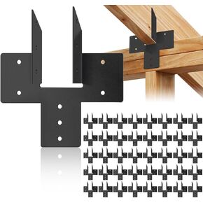 40 Pcs Hurricane Ties for Rafter|18-Gauge Hot Dip Heavy Duty Joist Hanger|Upgraded 1.2mm Thicken 15 Installen Holes Strengthen Load-Bearing|2X Truss to Rafter Connector for Roofing|Black