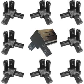 8pcs 3-Way End Corner Bracket Connector for 6mm T Slot Aluminum Extrusion Profile 2020 Series with Screws(Black)