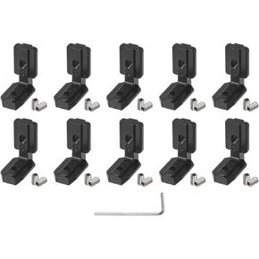 uxcell 10 Pcs T Slot L-Shape Interior Inside Corner Connector with M6 Screws and Wrench for 4040 Series Aluminum Extrusion Profile, Slot 8mm, Silver Tone