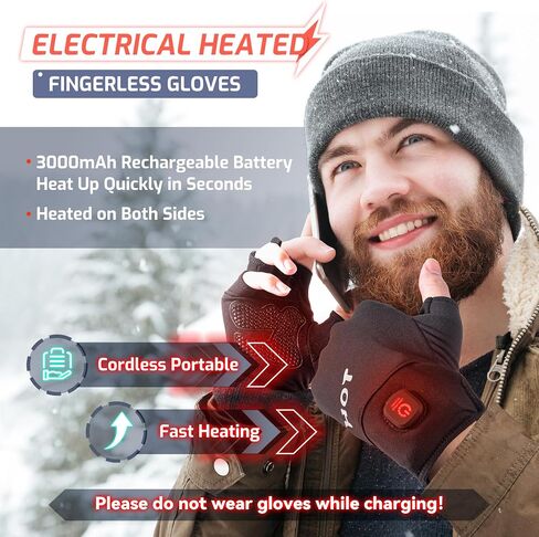 Heated Gloves for Men Women- Rechargeable Electric Touchscreen Cold Winter Work Arthritis Pain Relief Hand Warmers Hot Compress, Heated Gloves for Cold Winter Arthritis Hands Hunting Skiing in Saudi Arabia