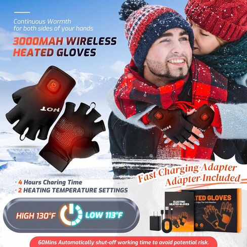 Heated Gloves for Men Women- Rechargeable Electric Touchscreen Cold Winter Work Arthritis Pain Relief Hand Warmers Hot Compress, Heated Gloves for Cold Winter Arthritis Hands Hunting Skiing in Saudi Arabia