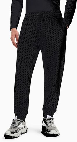 Armani Exchange Men's Cotton French Terry Jogger with All Over Ax Logo Pattern in Saudi Arabia