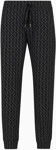 Armani Exchange Men's Cotton French Terry Jogger with All Over Ax Logo Pattern in Saudi Arabia