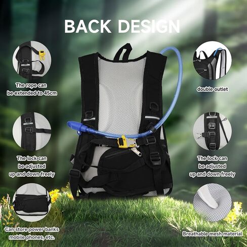 Hydration Backpack Hiking Backpack with Water Bladder Lightweight Insulation Hydration Pack Water Backpack for Hiking Cycling Running Festival Camping for Men Women in Saudi Arabia